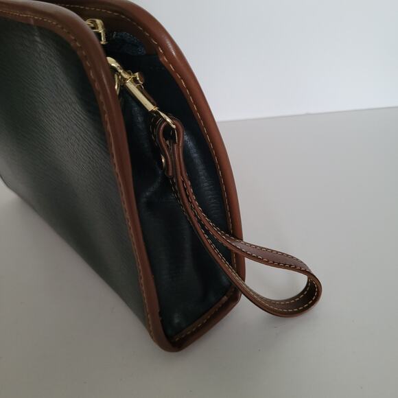 Rudolph Valentino Bag Clutch Wristlet Vintage Zip Pouch Black Brown Leather - Picture 3 of 10